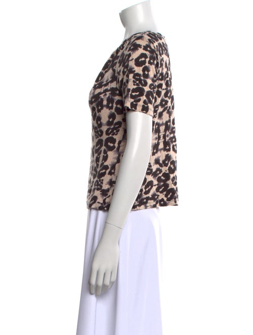 Rebecca Taylor Linen Animal Print T-Shirt