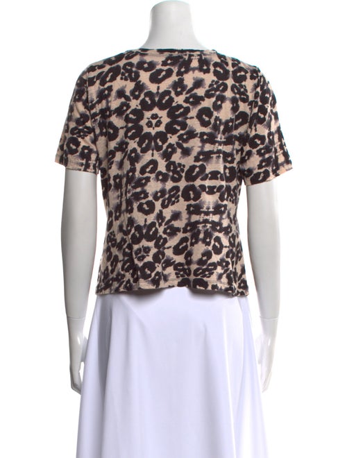 Rebecca Taylor Linen Animal Print T-Shirt