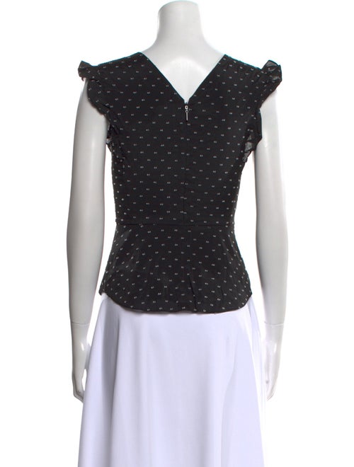 Rebecca Taylor Polka Dot Print V-Neck Top