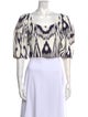 Rebecca Taylor Printed Square Neckline Crop Top