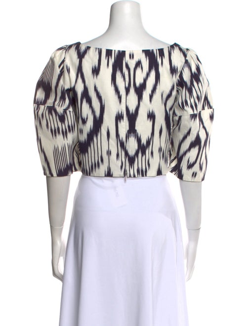 Rebecca Taylor Printed Square Neckline Crop Top