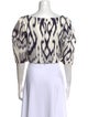 Rebecca Taylor Printed Square Neckline Crop Top
