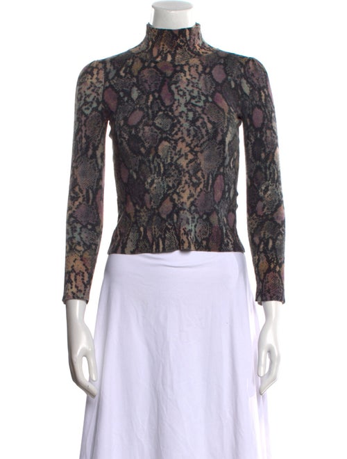 Rebecca Taylor Wool Animal Print Sweater