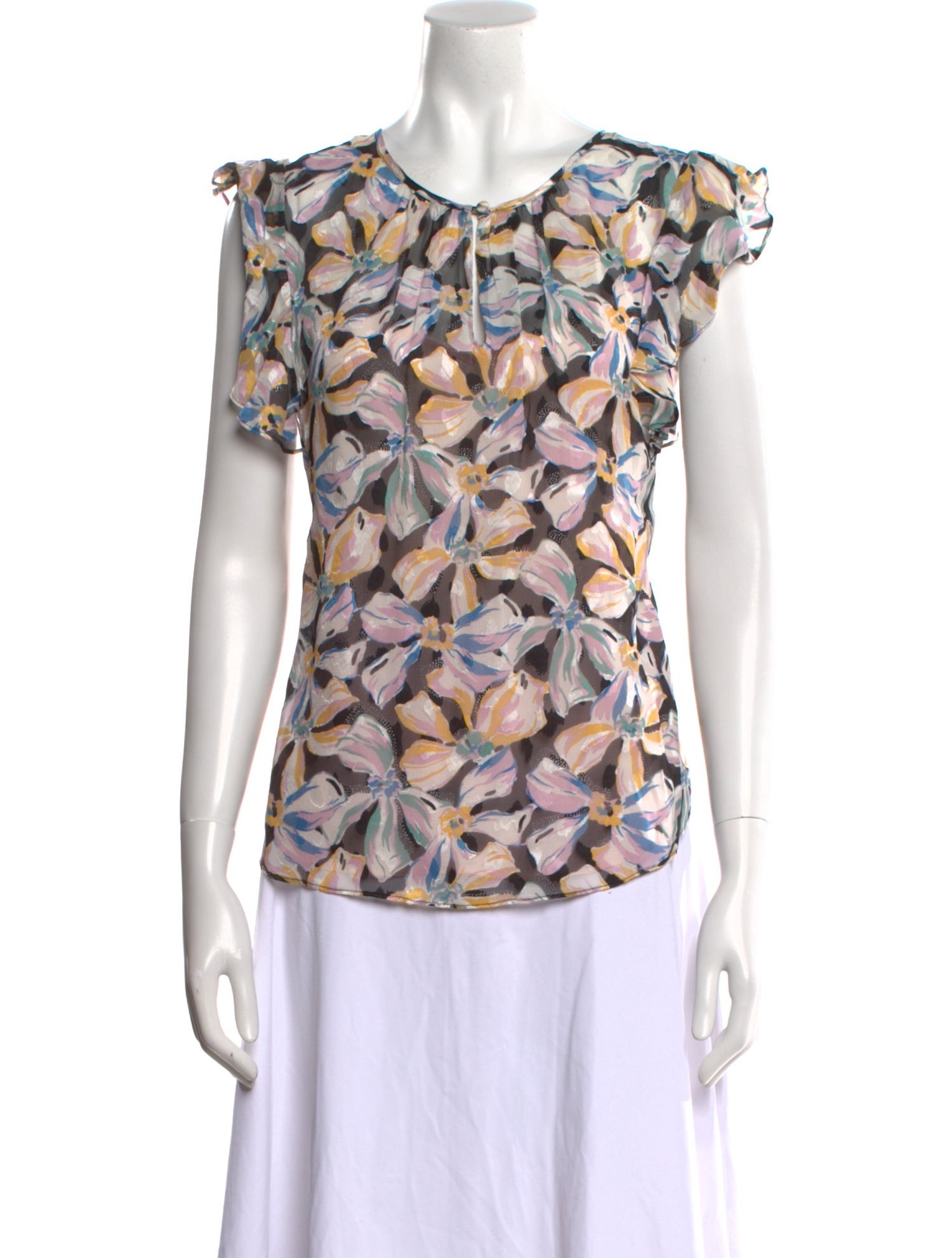 Rebecca Taylor Silk Floral Print Top w/ Tags
