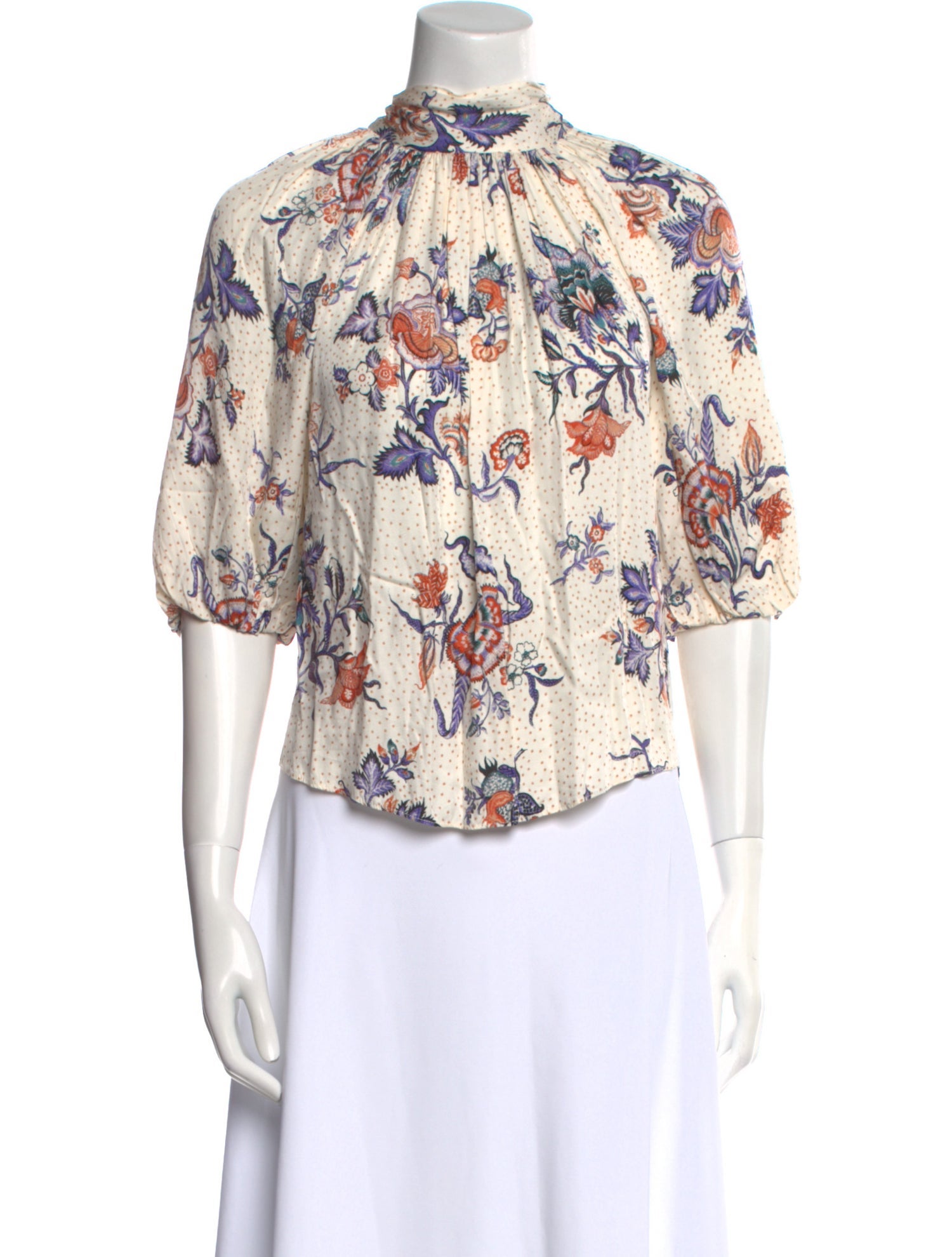 Rebecca Taylor Floral Print Mock Neck Blouse w/ Tags