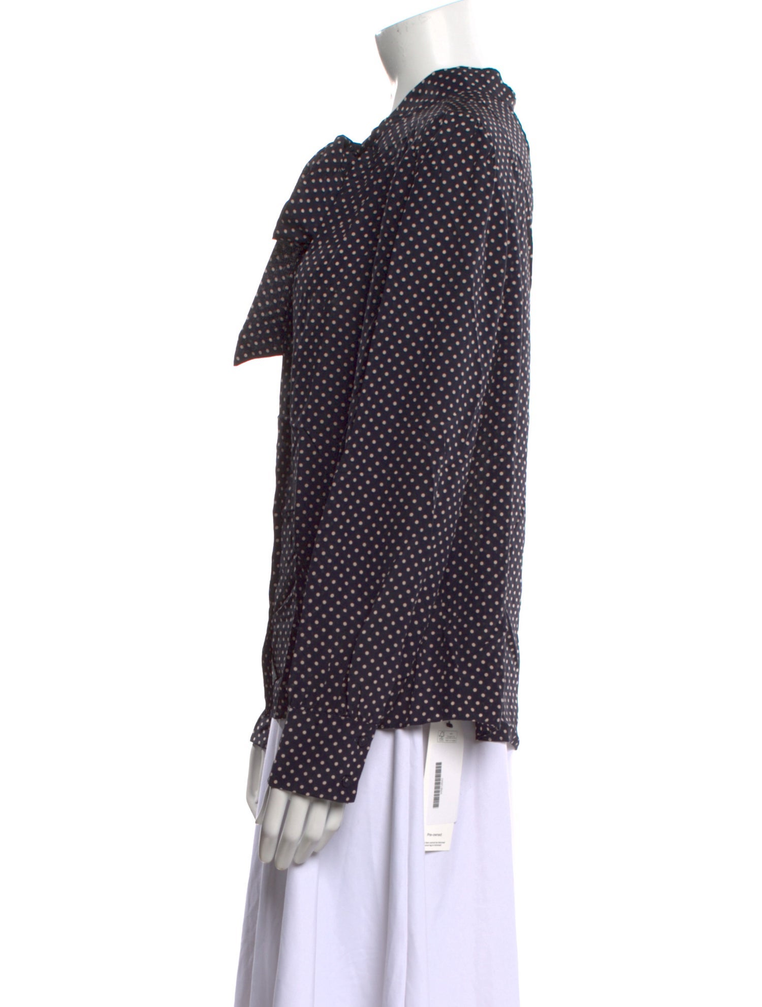 Rebecca Taylor Silk Polka Dot Print Button-Up Top w/ Tags