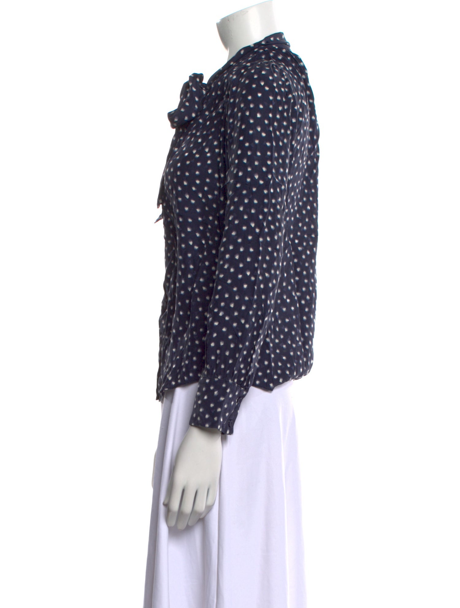 Rebecca Taylor Silk Polka Dot Print Button-Up Top w/ Tags
