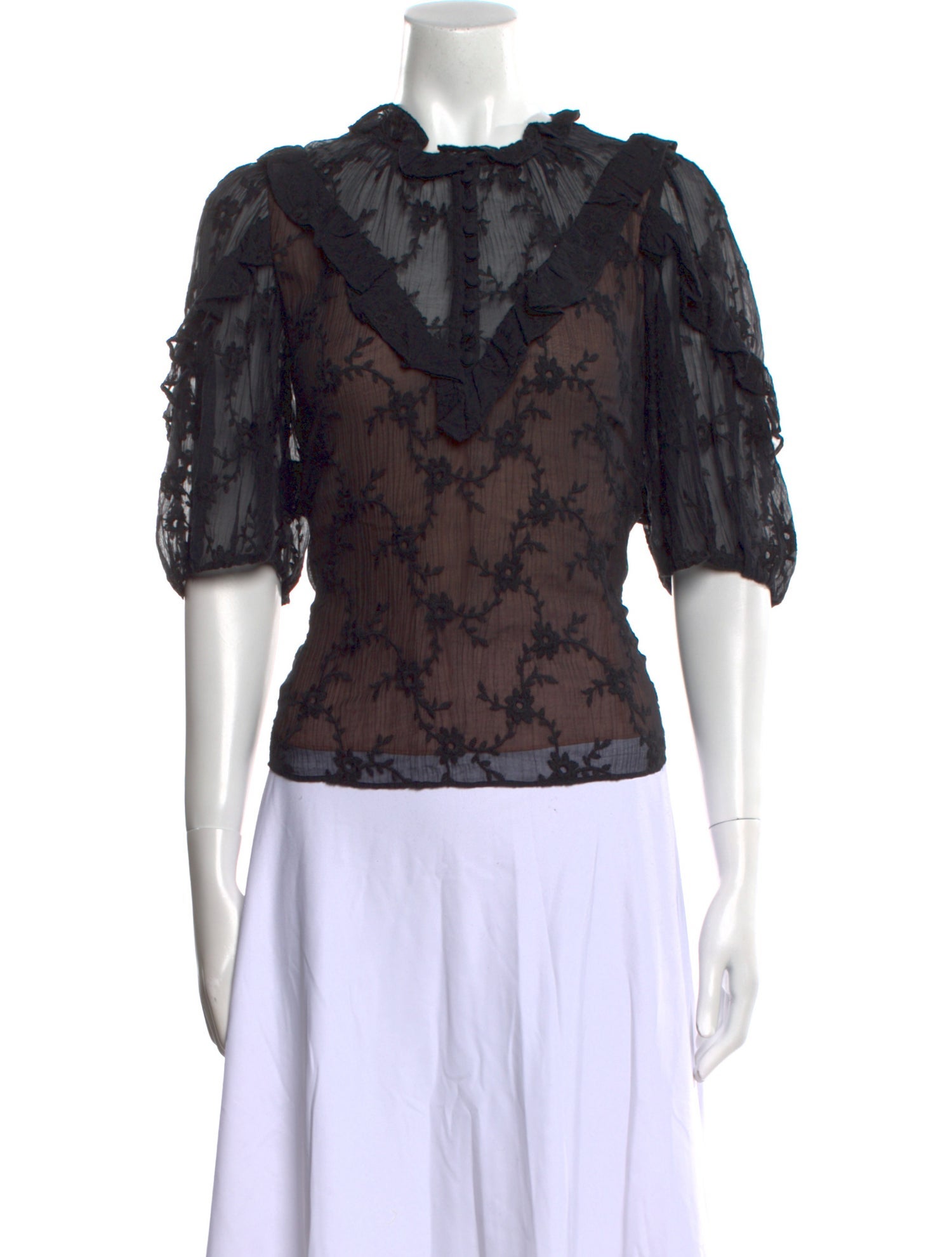 Rebecca Taylor Floral Print Scoop Neck Blouse w/ Tags