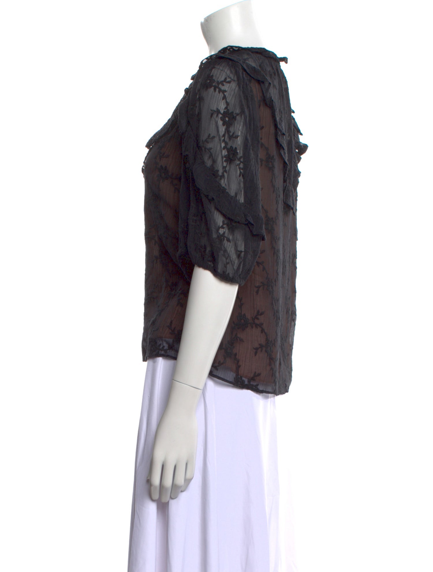 Rebecca Taylor Floral Print Scoop Neck Blouse w/ Tags