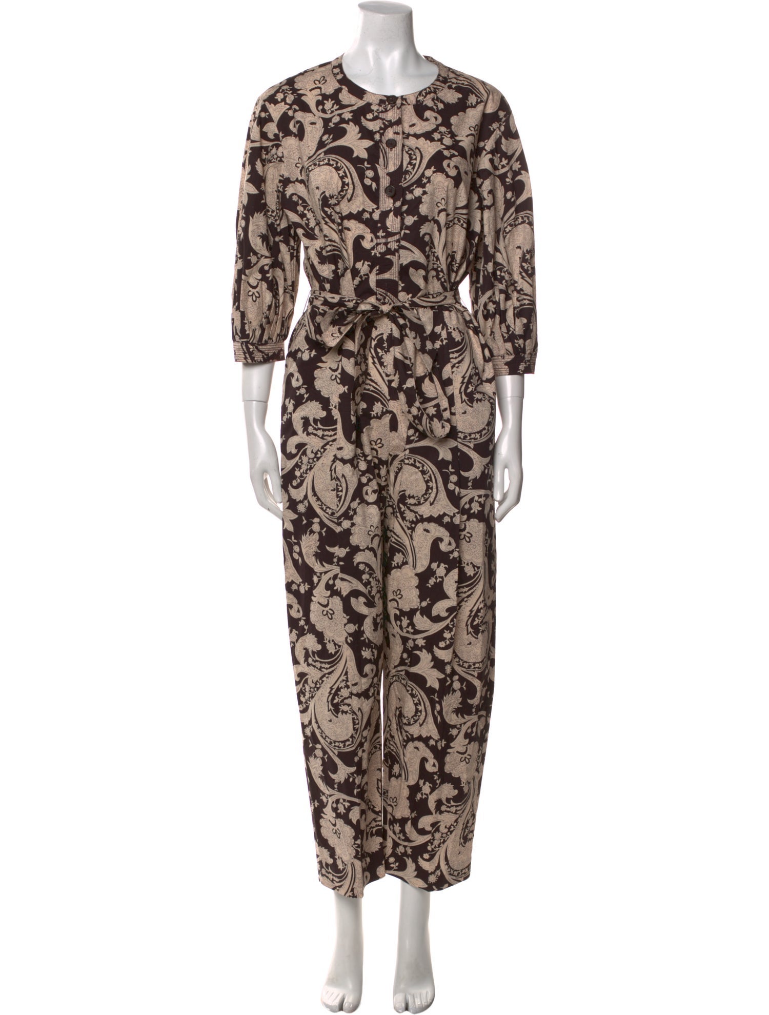 Rebecca Taylor Printed Crew Neck Jumpsuit