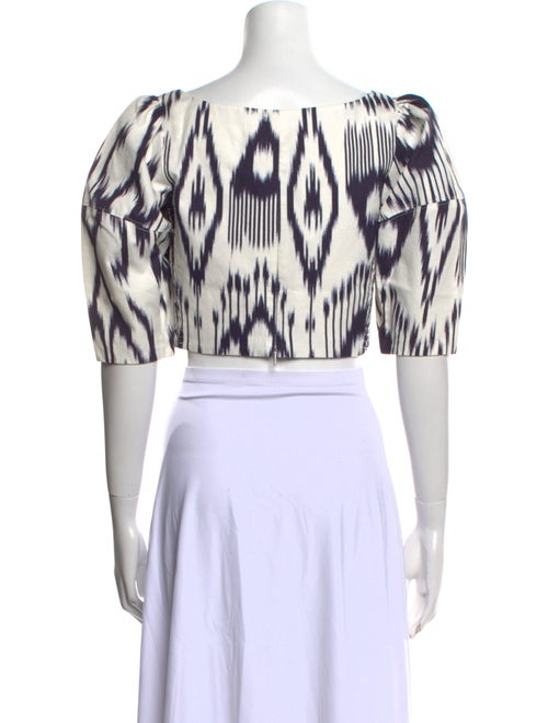 Rebecca Taylor Printed Scoop Neck Crop Top