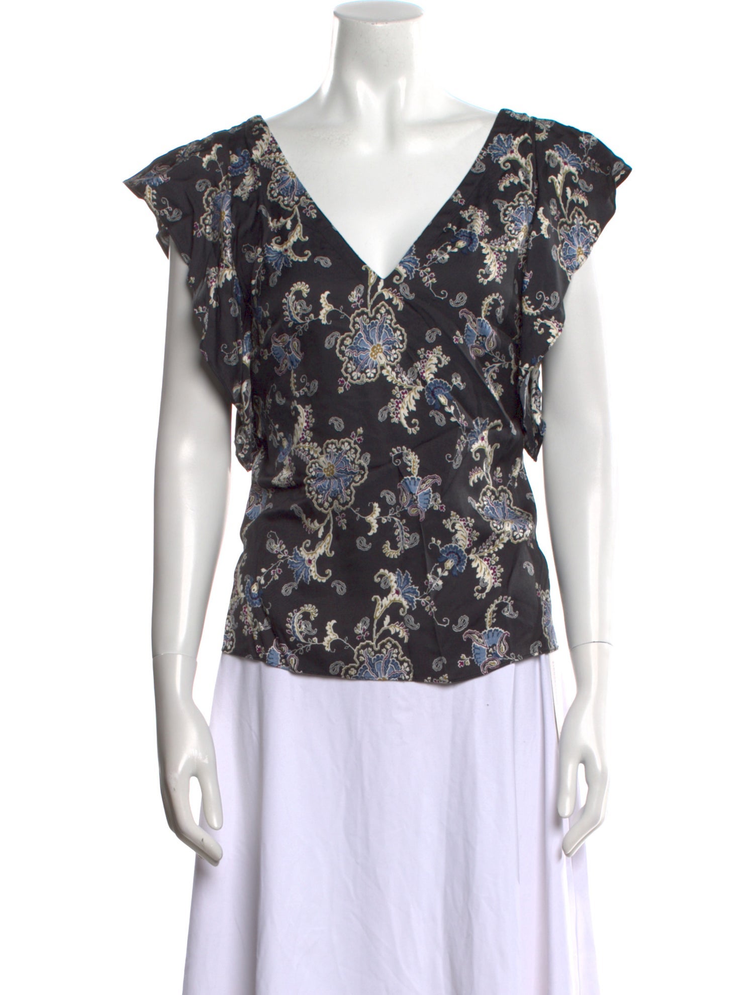 Rebecca Taylor Floral Print V-Neck Blouse w/ Tags