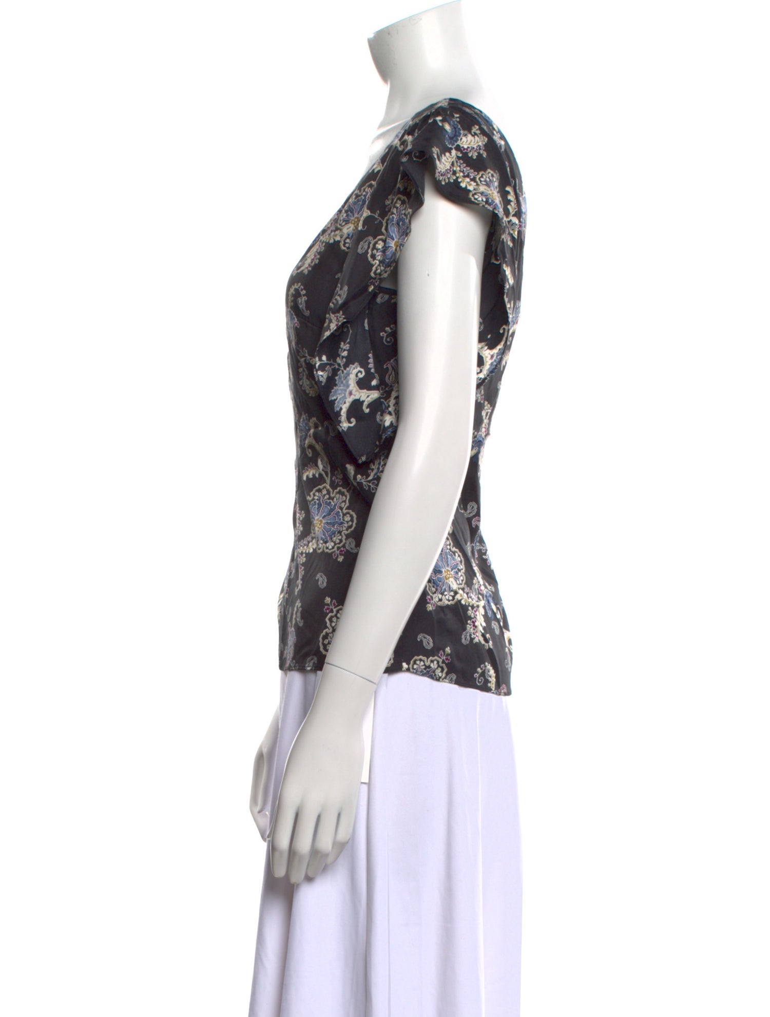 Rebecca Taylor Floral Print V-Neck Blouse w/ Tags