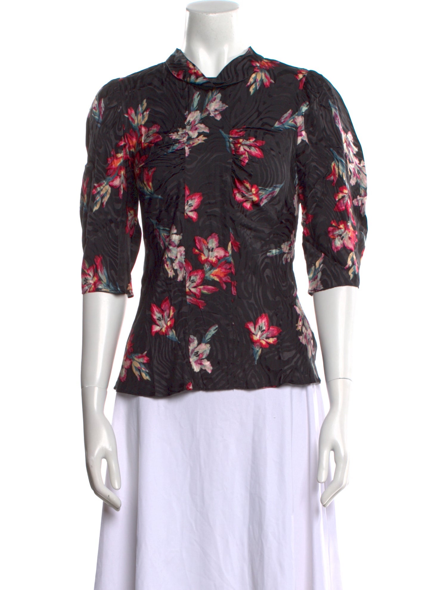 Rebecca Taylor Floral Print Mock Neck Blouse w/ Tags