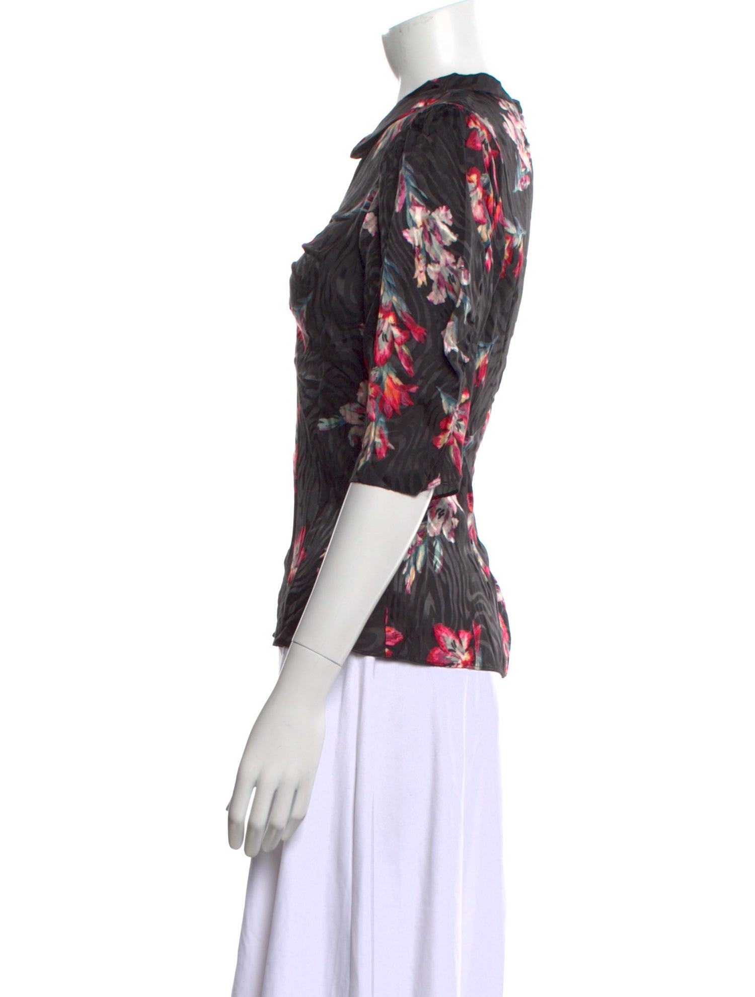 Rebecca Taylor Floral Print Mock Neck Blouse w/ Tags