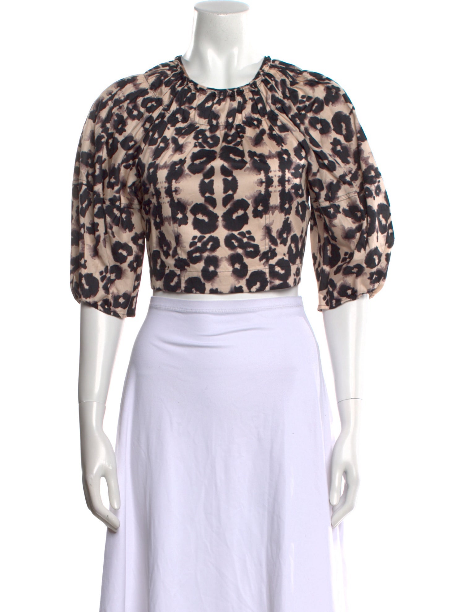 Rebecca Taylor Animal Print Crew Neck Crop Top w/ Tags