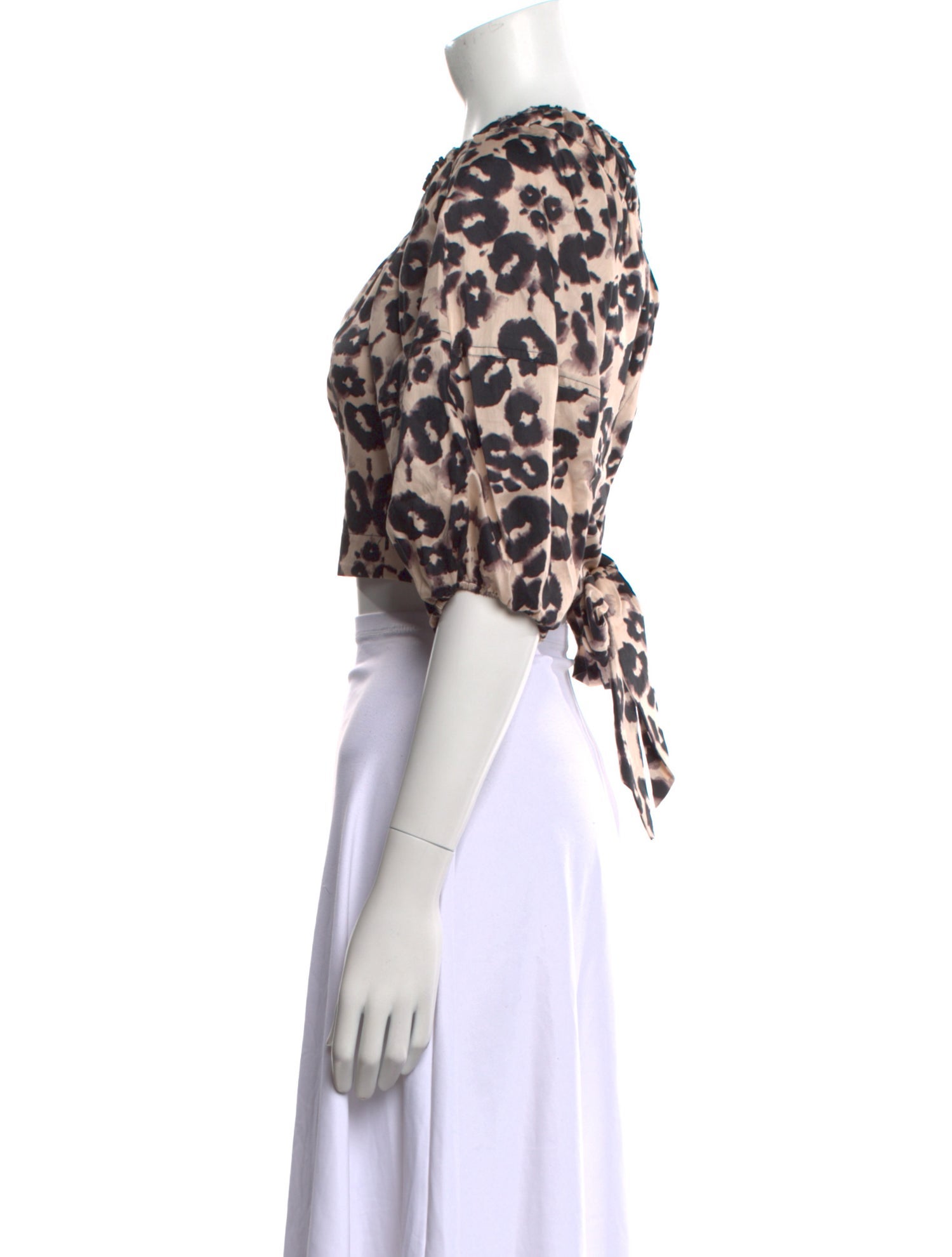 Rebecca Taylor Animal Print Crew Neck Crop Top w/ Tags