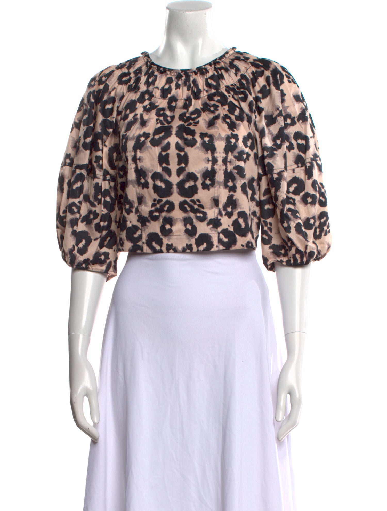 Rebecca Taylor Animal Print Scoop Neck Crop Top w/ Tags