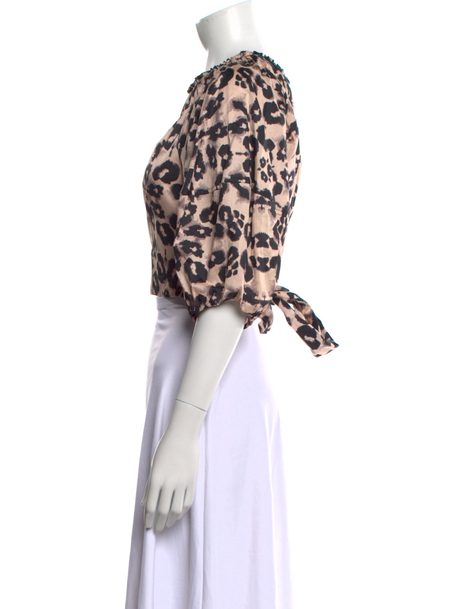 Rebecca Taylor Animal Print Scoop Neck Crop Top w/ Tags