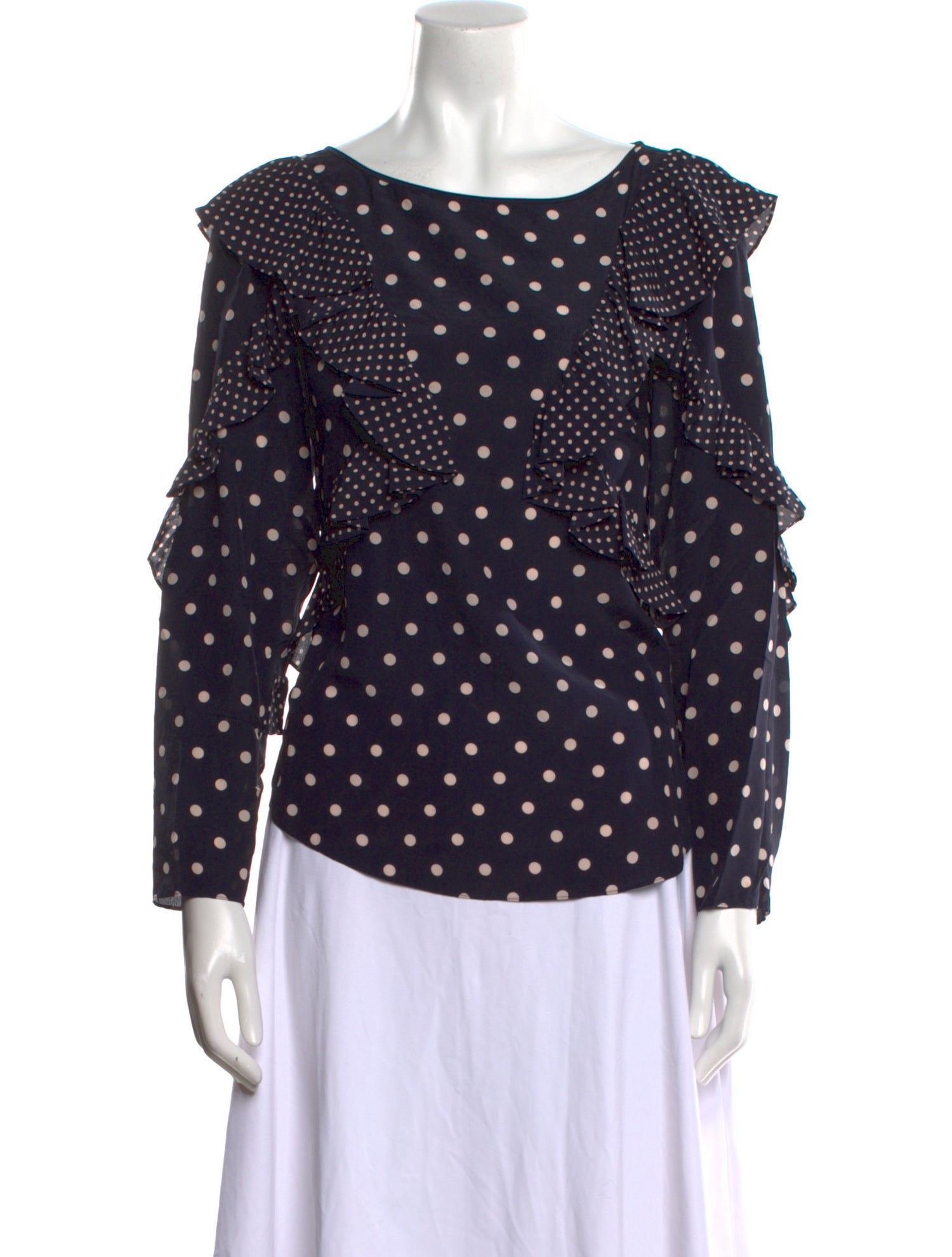 Rebecca Taylor Silk Polka Dot Print Blouse w/ Tags