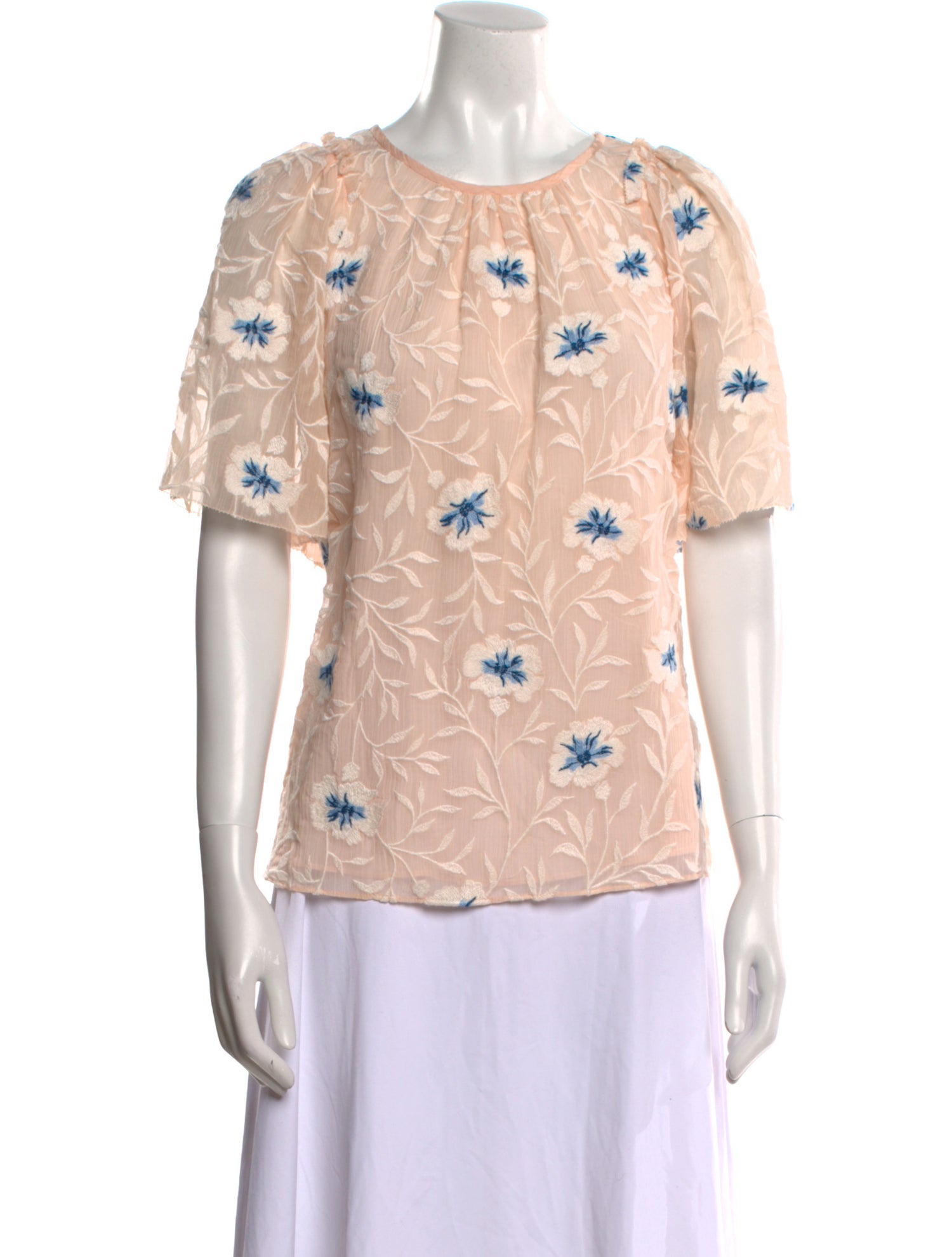 Rebecca Taylor Printed Crew Neck Top w/ Tags