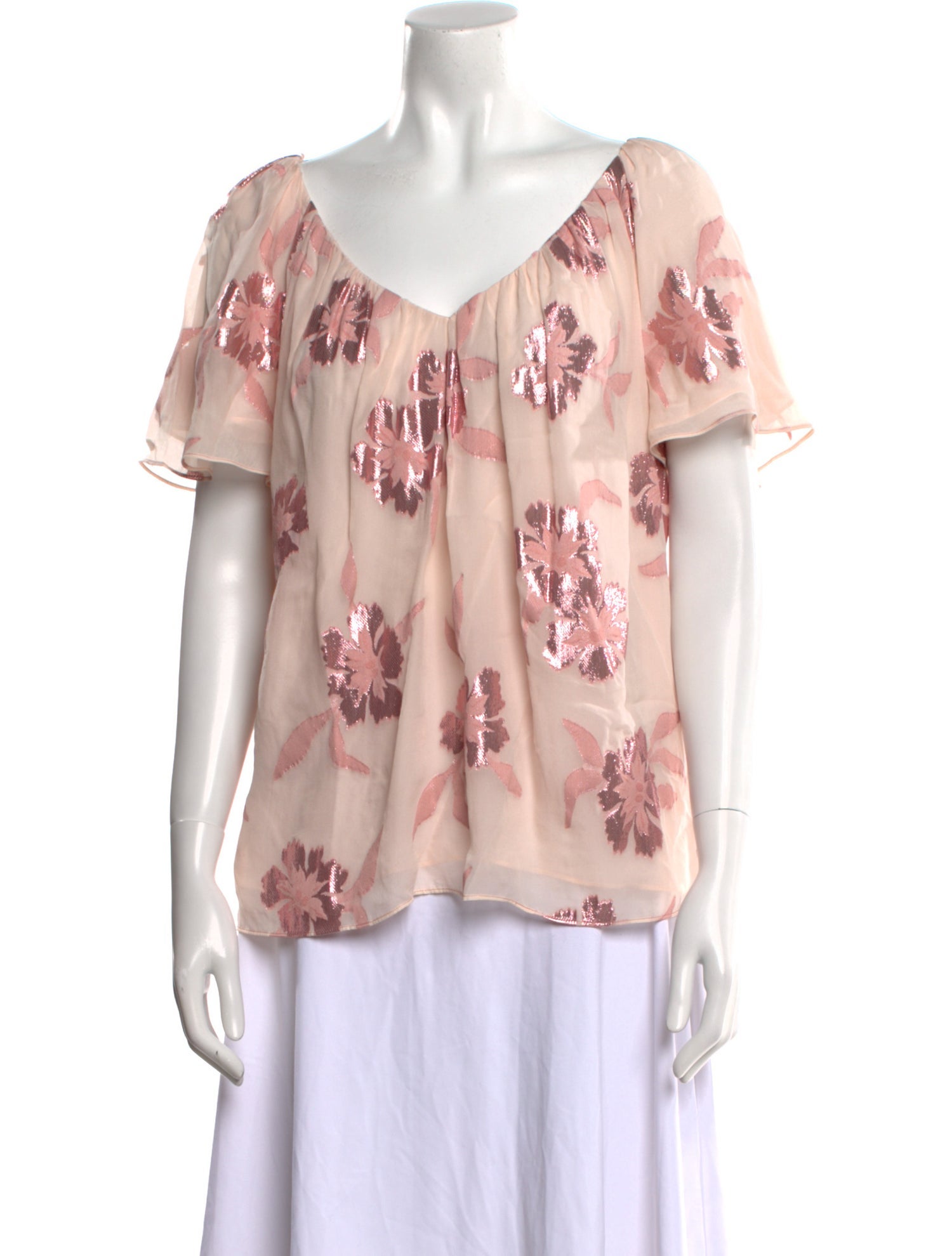 Rebecca Taylor Silk Floral Print Blouse w/ Tags
