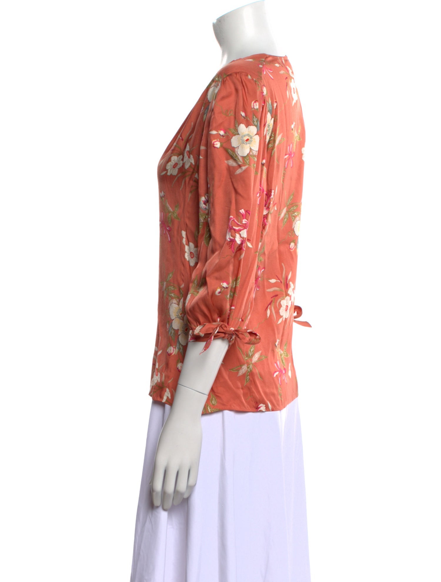 Rebecca Taylor Floral Print V-Neck Blouse w/ Tags