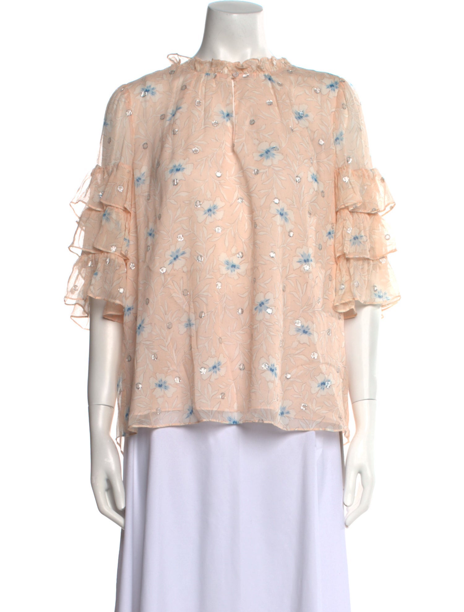 Rebecca Taylor Silk Floral Print Blouse w/ Tags