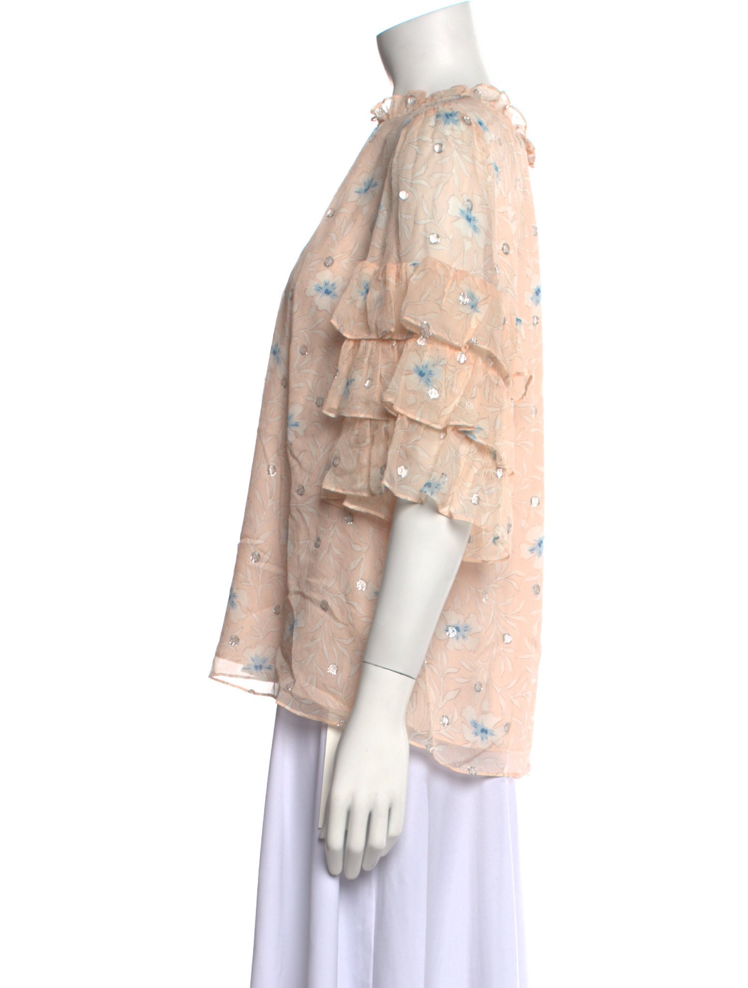 Rebecca Taylor Silk Floral Print Blouse w/ Tags