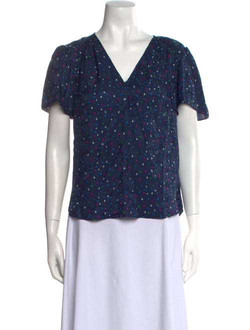 Rebecca Taylor Silk Polka Dot Print Top