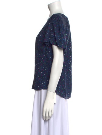 Rebecca Taylor Silk Polka Dot Print Top