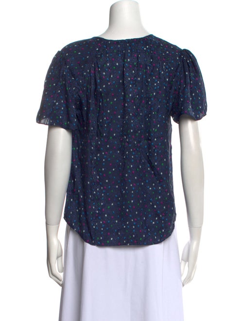 Rebecca Taylor Silk Polka Dot Print Top