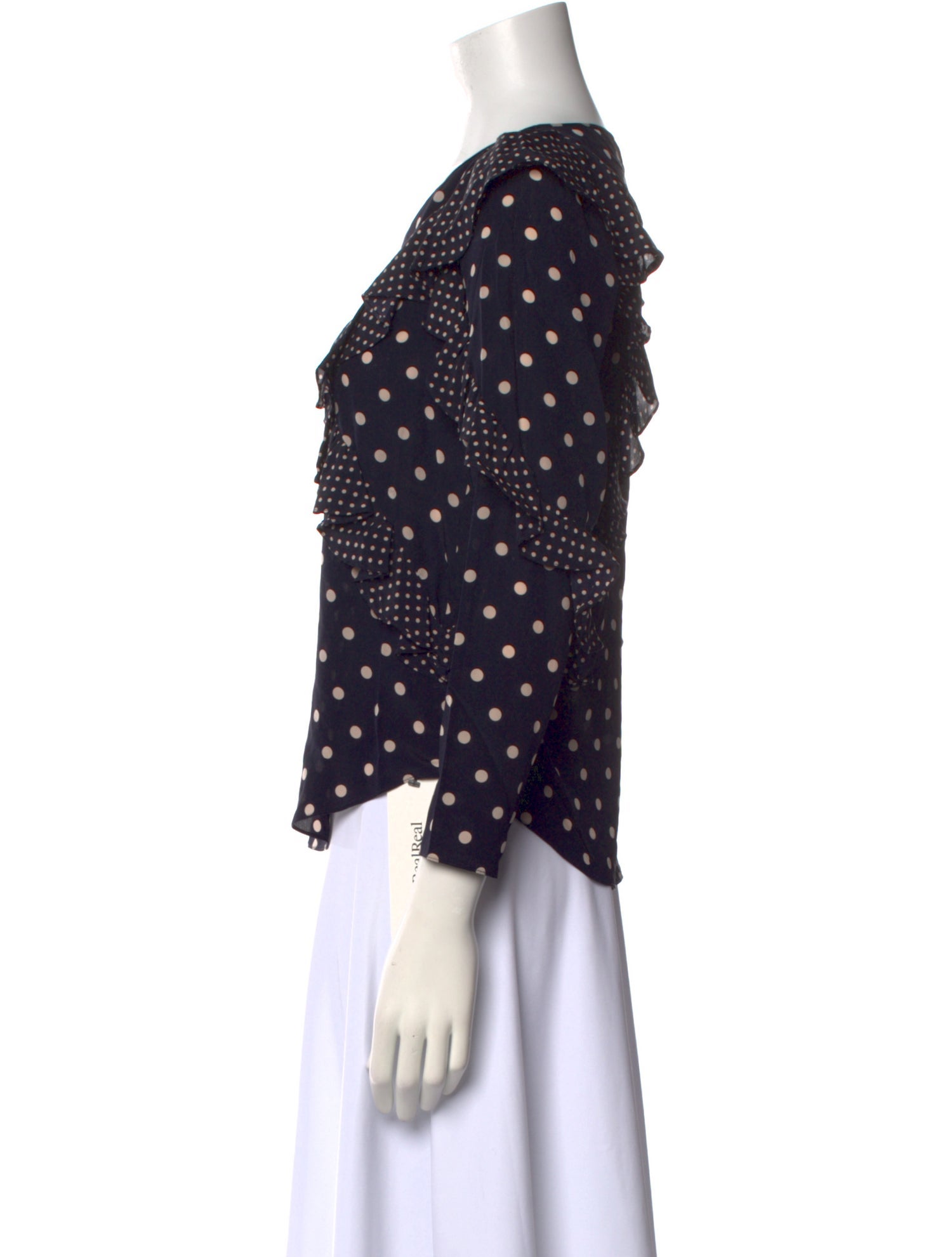 Rebecca Taylor Silk Polka Dot Print Top