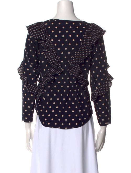 Rebecca Taylor Silk Polka Dot Print Top