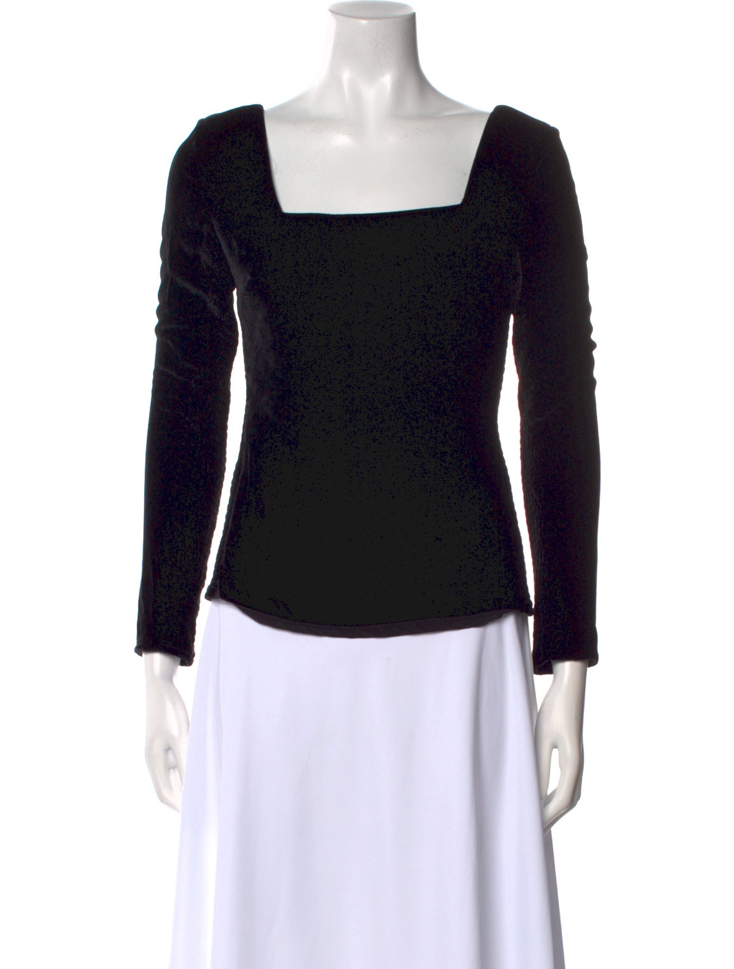 Rebecca Taylor Square Neckline Long Sleeve Top