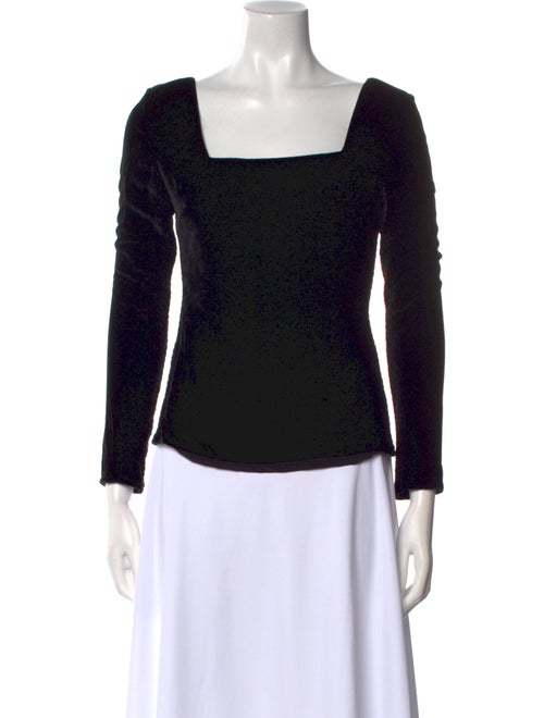 Rebecca Taylor Square Neckline Long Sleeve Top