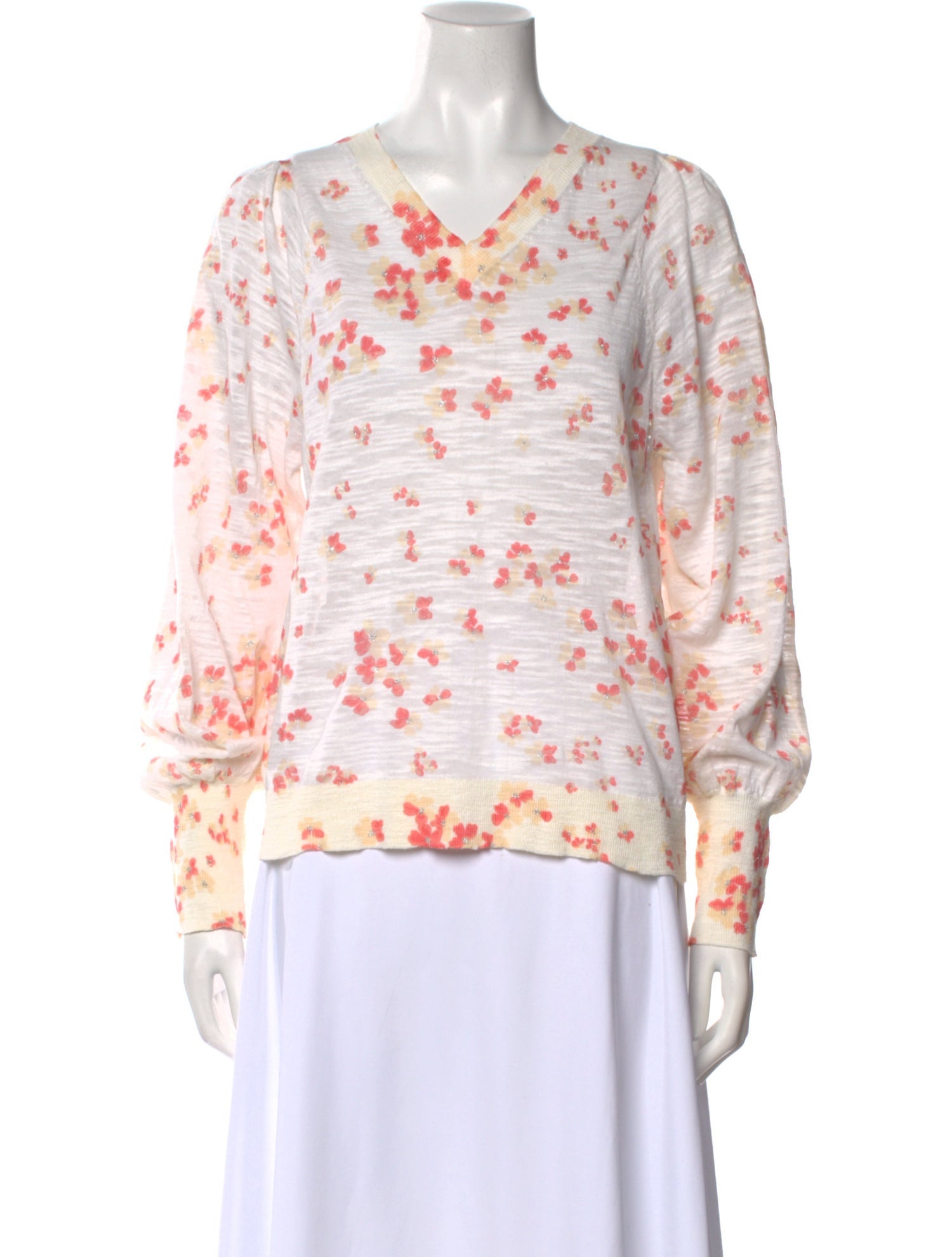 Rebecca Taylor Printed V-Neck Sweater w/ Tags