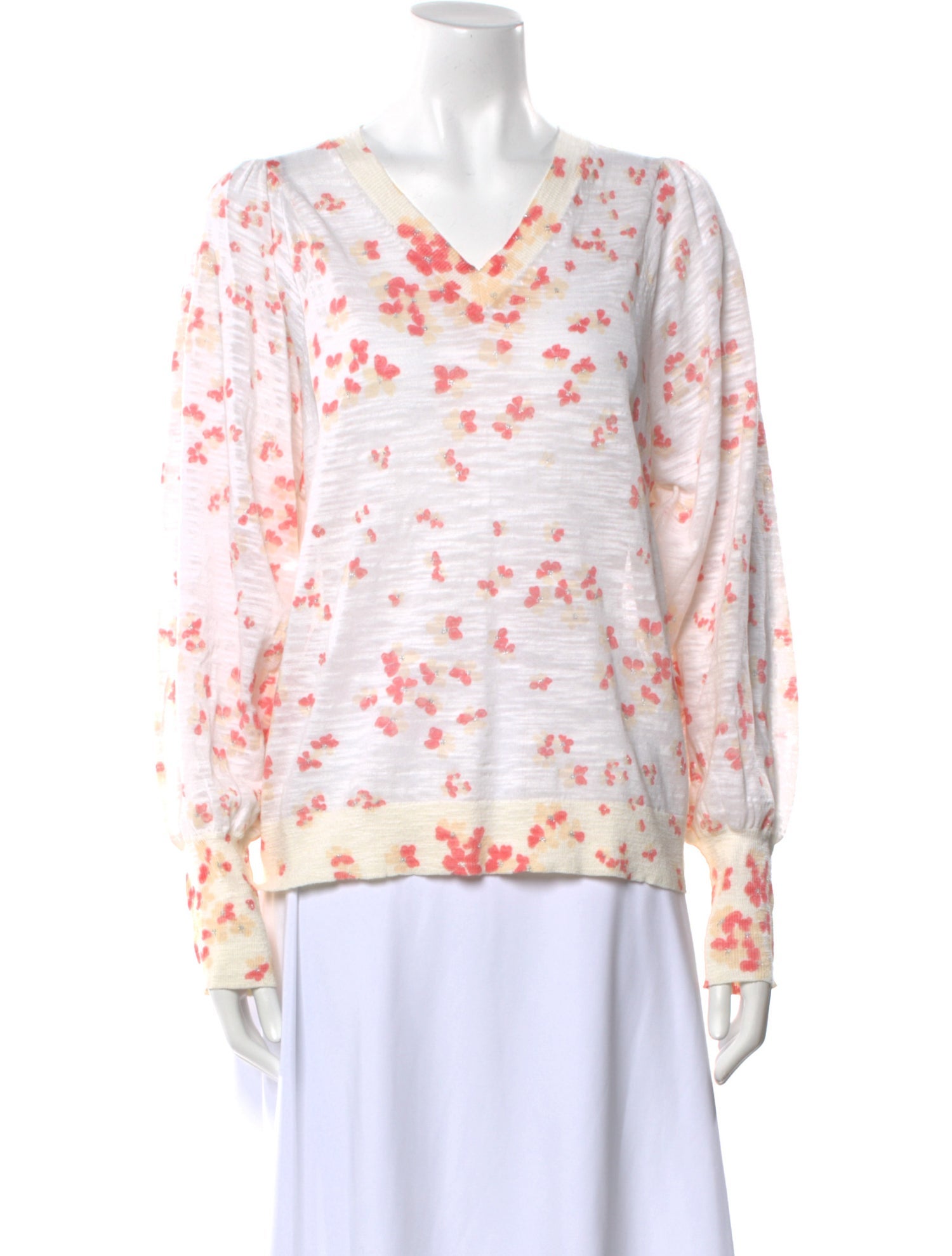 Rebecca Taylor Printed V-Neck Sweater w/ Tags