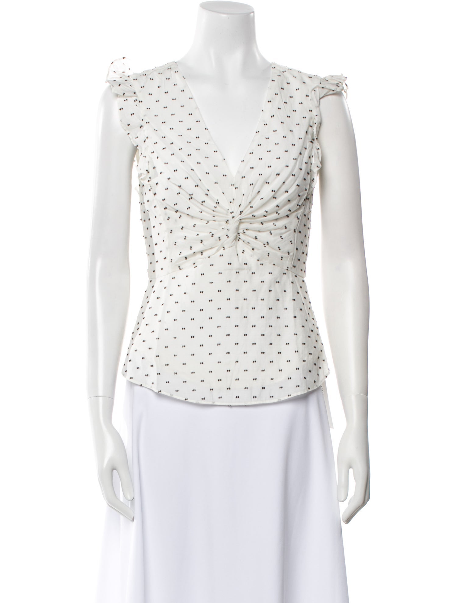 Rebecca Taylor Polka Dot Print V-Neck Blouse w/ Tags