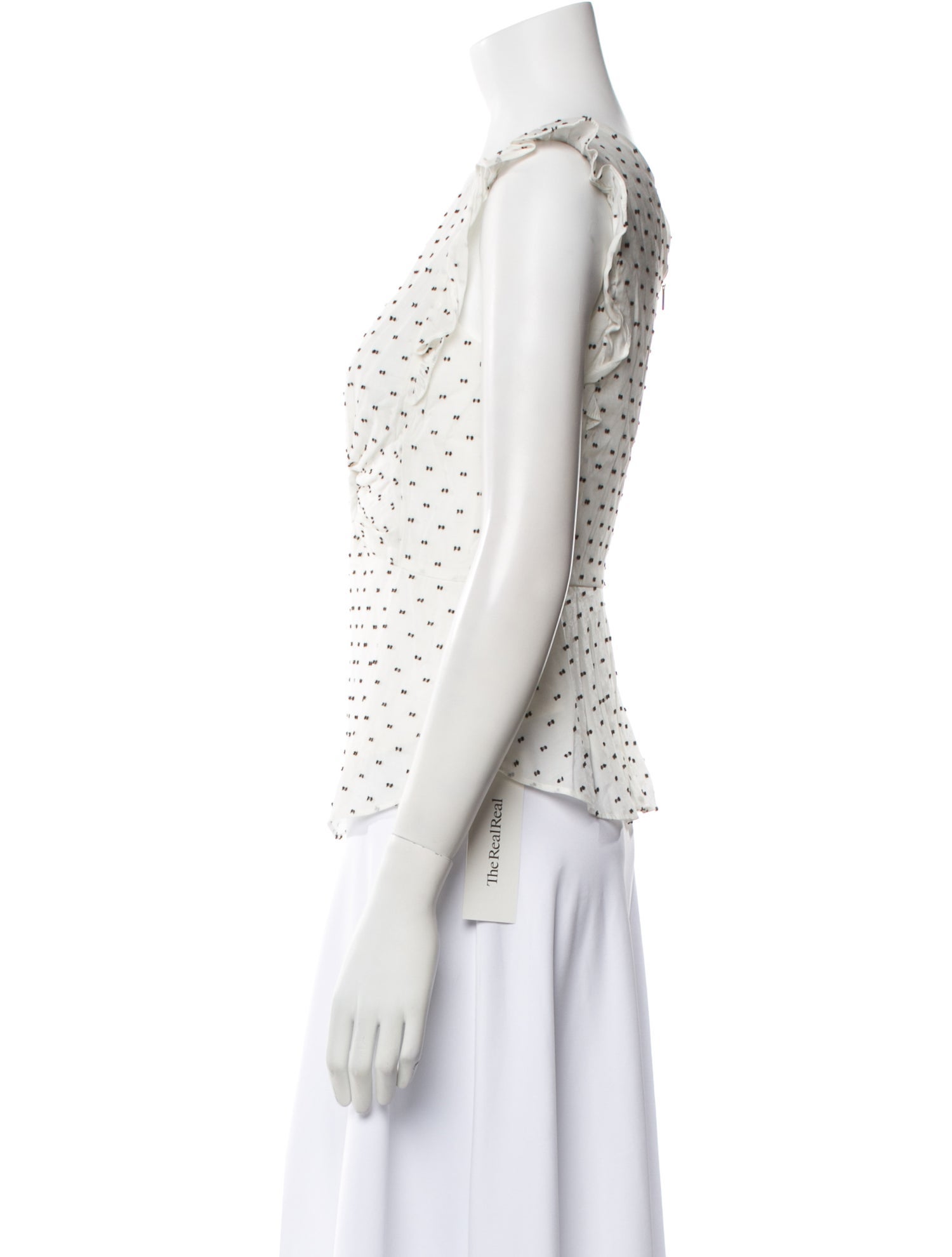 Rebecca Taylor Polka Dot Print V-Neck Blouse w/ Tags