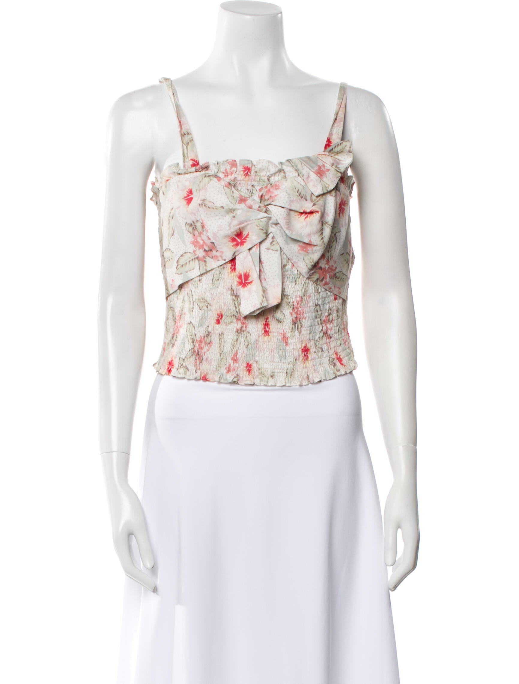 Rebecca Taylor Floral Print Square Neckline Crop Top w/ Tags