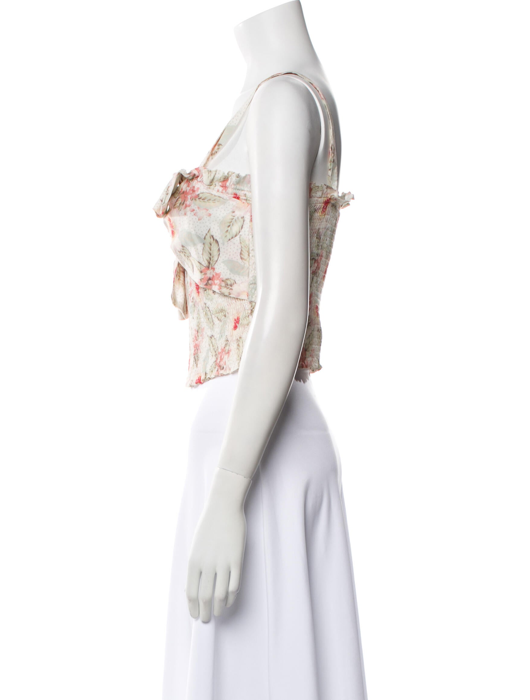 Rebecca Taylor Silk Floral Print Crop Top w/ Tags