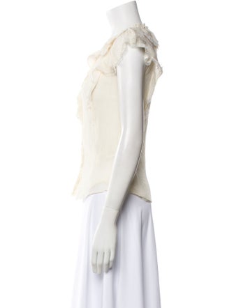 Rebecca Taylor Short Sleeve Button-Up Top