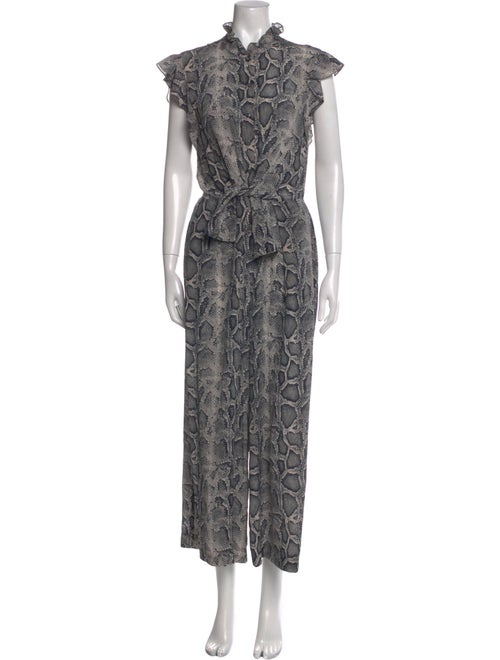 Rebecca Taylor Silk Animal Print Jumpsuit