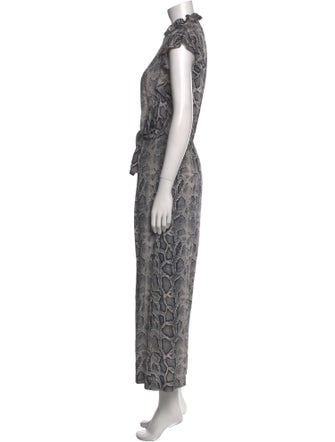 Rebecca Taylor Silk Animal Print Jumpsuit