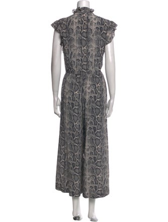 Rebecca Taylor Silk Animal Print Jumpsuit
