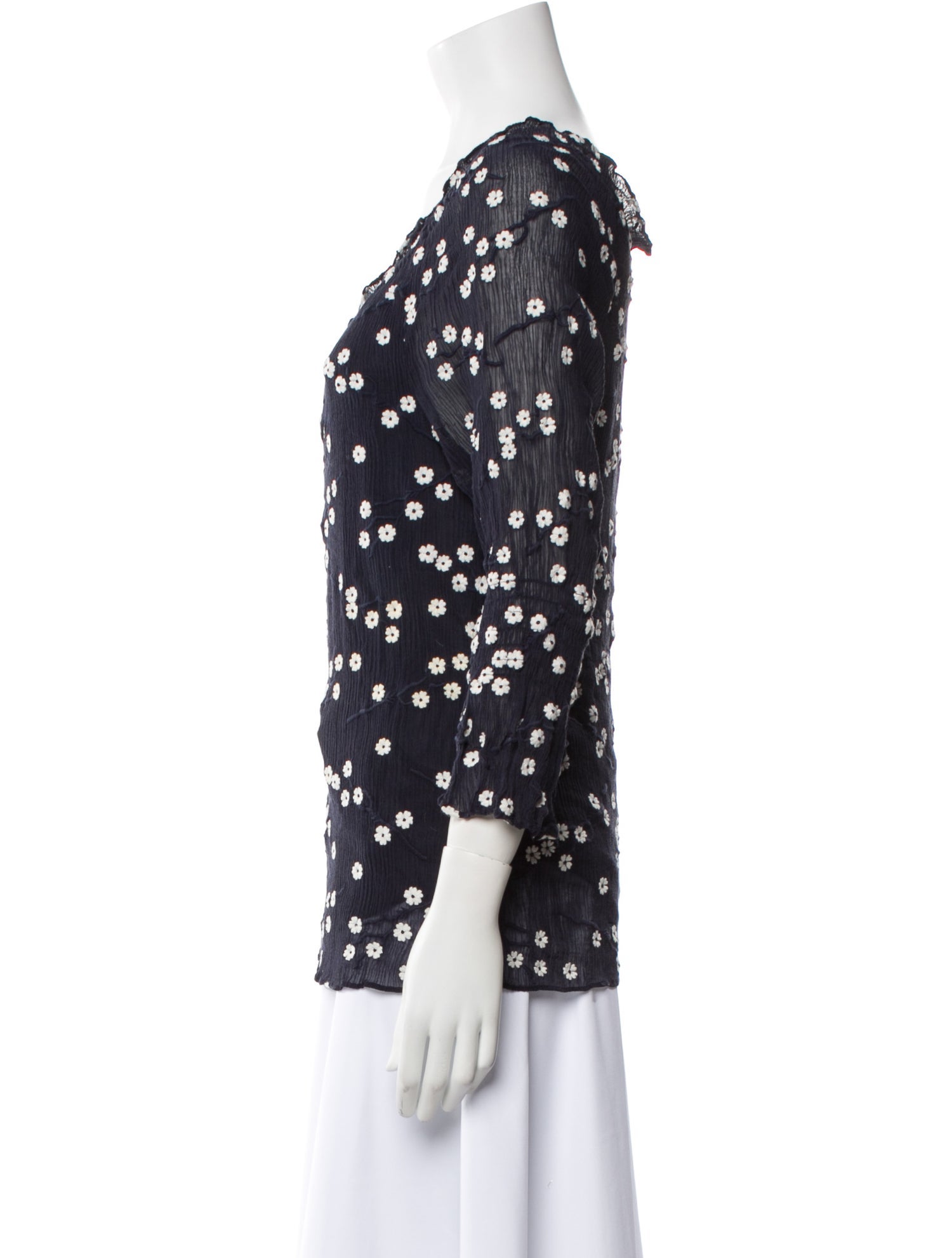 Rebecca Taylor Printed V-Neck Blouse