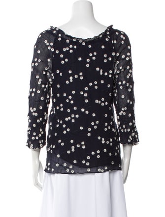 Rebecca Taylor Printed V-Neck Blouse