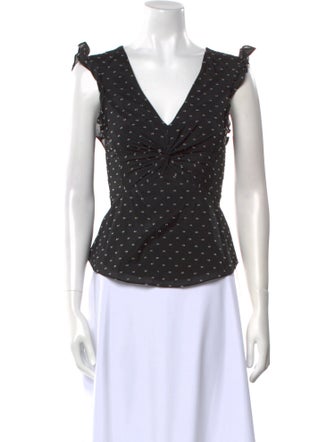 Rebecca Taylor Printed V-Neck Top