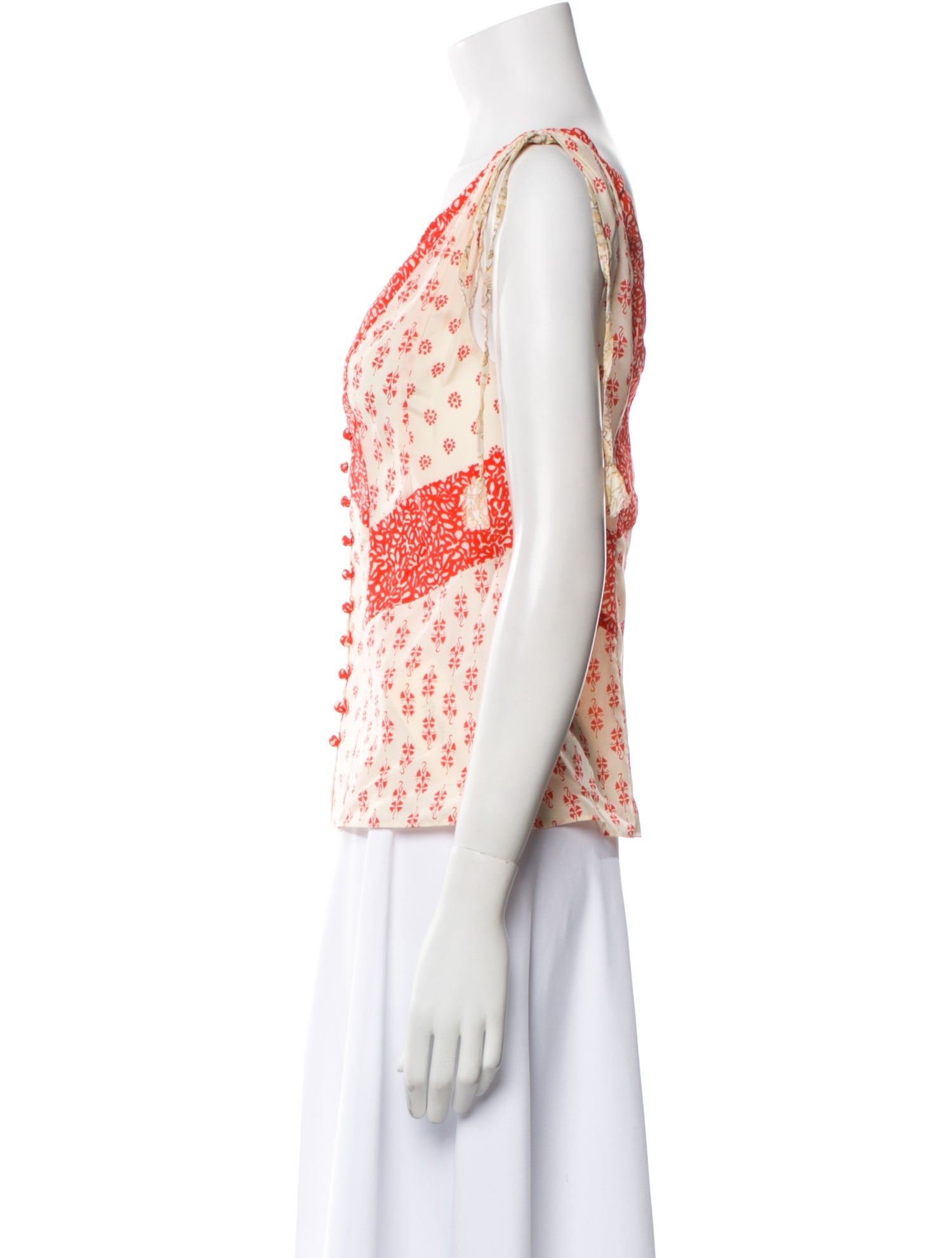 Rebecca Taylor Silk Polka Dot Print Blouse